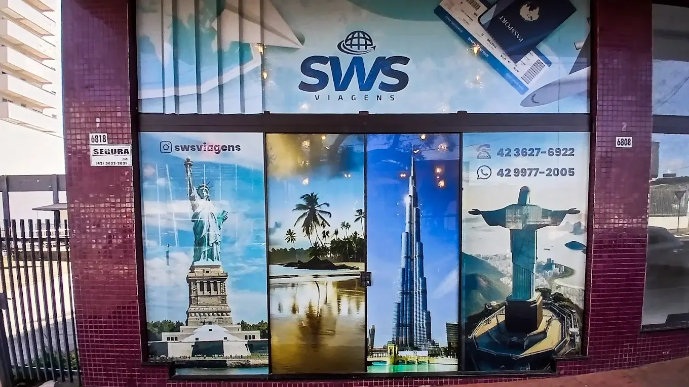 Entrada da agência de turismo SWS Viagens Guarapuava